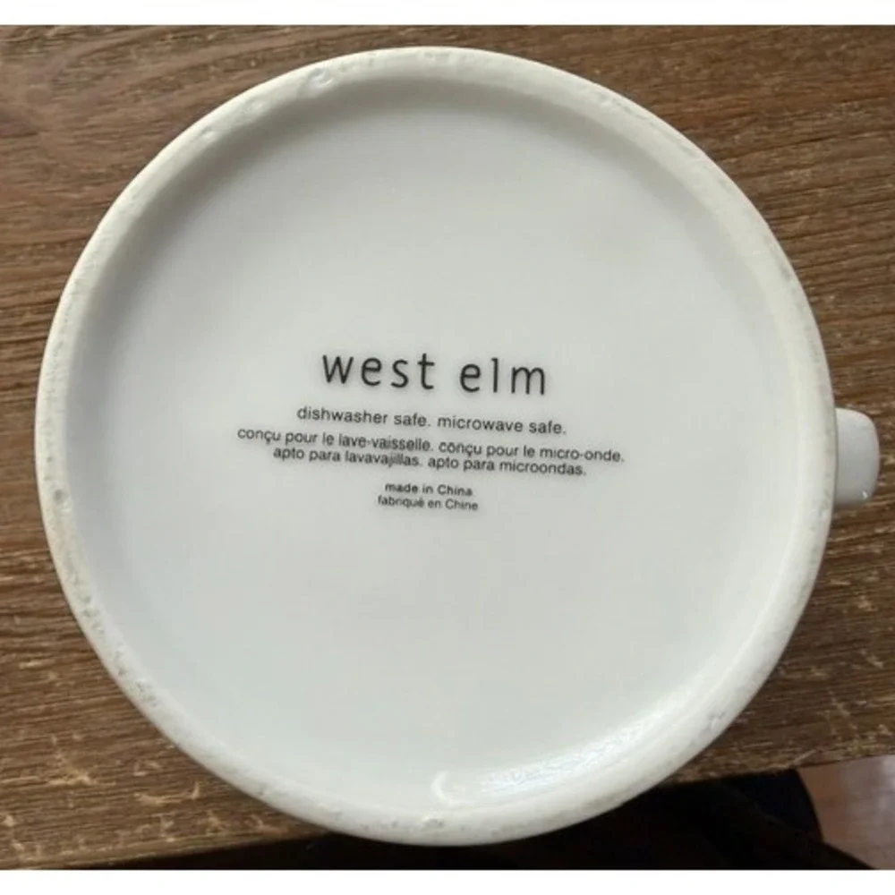 West Elm Initial Monogram P Mug black and white stripe